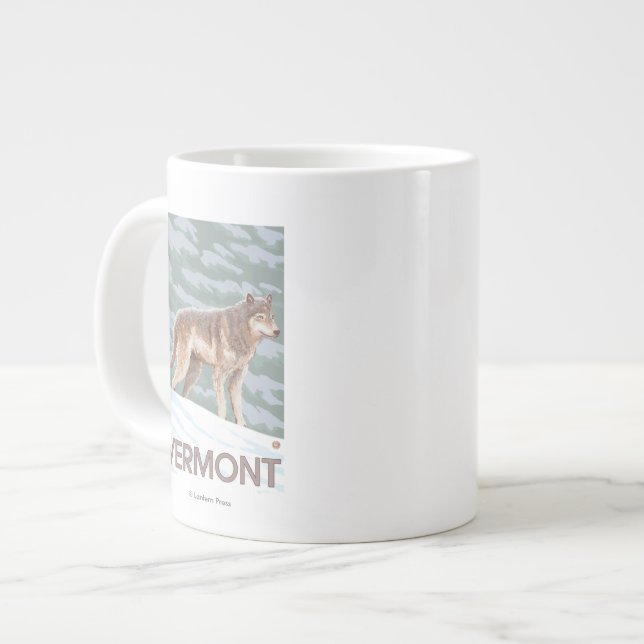 VermontWolf Scene Large Coffee Mug (Front Left)