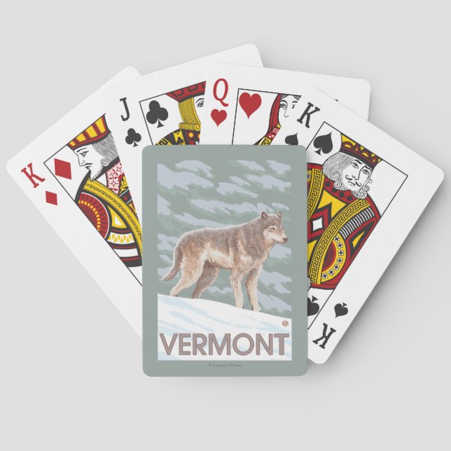 VermontWolf Scene Playing Cards (Back)
