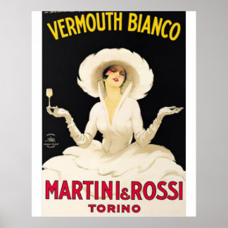 Vermouth Bianco Martini and Rossi Vintage Food&Dri Poster