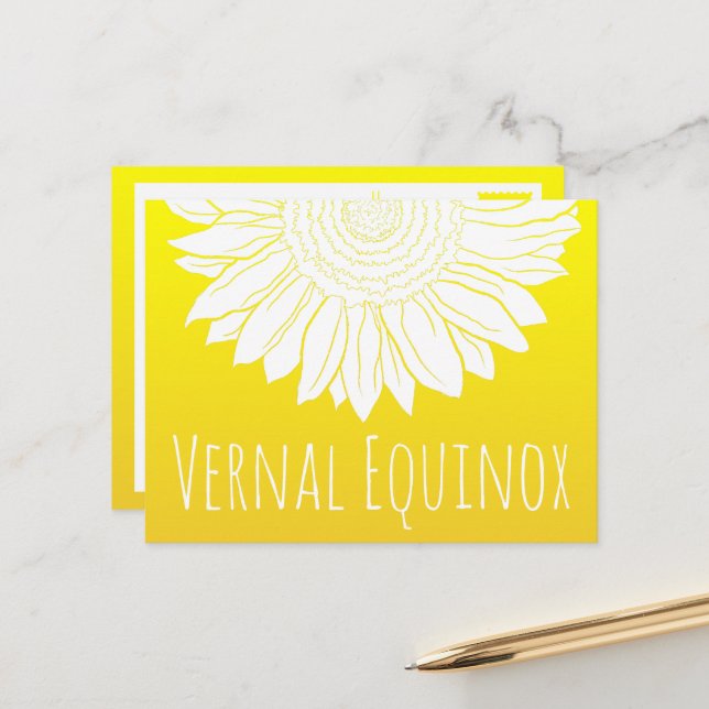 vernal equinox sunflower postcard (Front/Back In Situ)