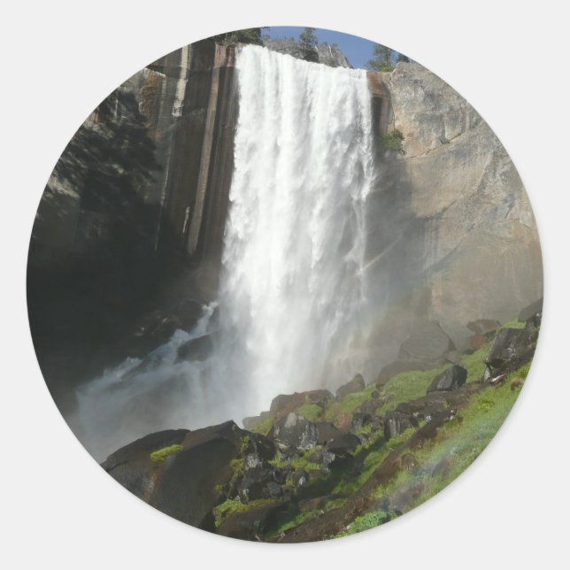 Vernal Falls I in Yosemite National Park Classic Round Sticker (Front)
