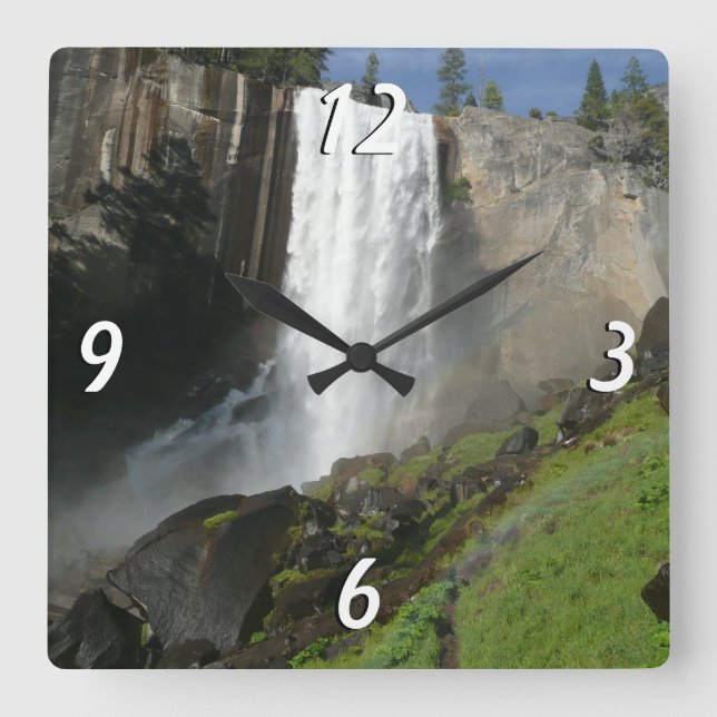 Vernal Falls I in Yosemite National Park Square Wall Clock (Front)