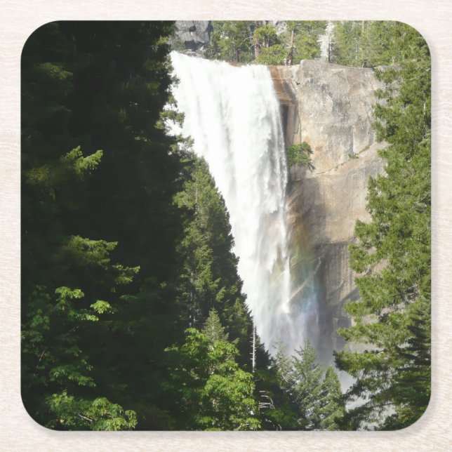 Vernal Falls II in Yosemite National Park Square Paper Coaster (Front)