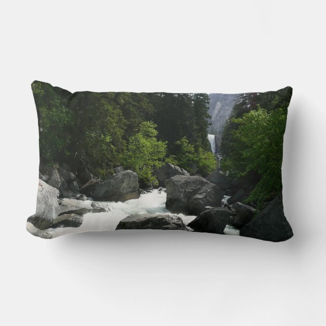 Vernal Falls in the Distance at Yosemite Lumbar Pillow (Front)