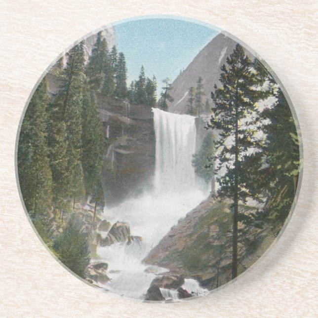 Vernal Falls, Yosemite Vintage Coaster (Front)