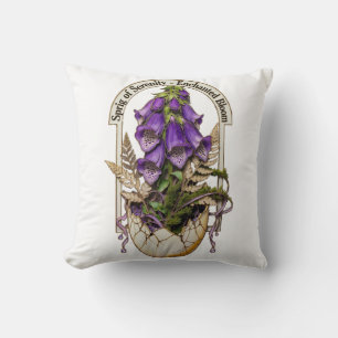 Vernal Foxglove Sprig, Gift for friends Throw Pillow