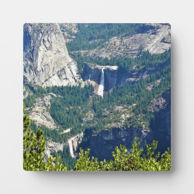Vernal & Nevada Falls from Glacier Point, CA Plaque (Front)