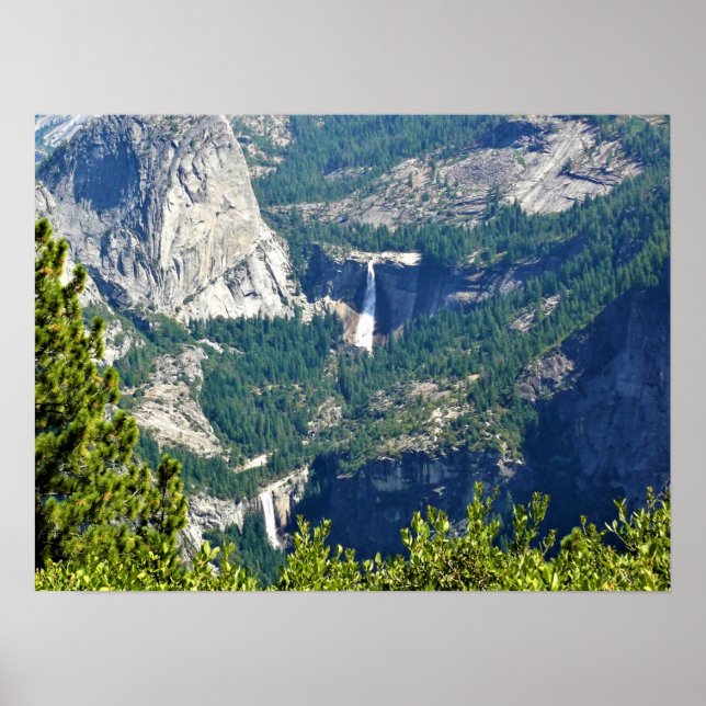 Vernal & Nevada Falls from Glacier Point, CA Poster (Front)