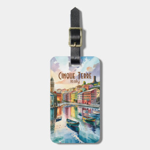 Vernazza Cinque Terre Italy Watercolor Custom Luggage Tag