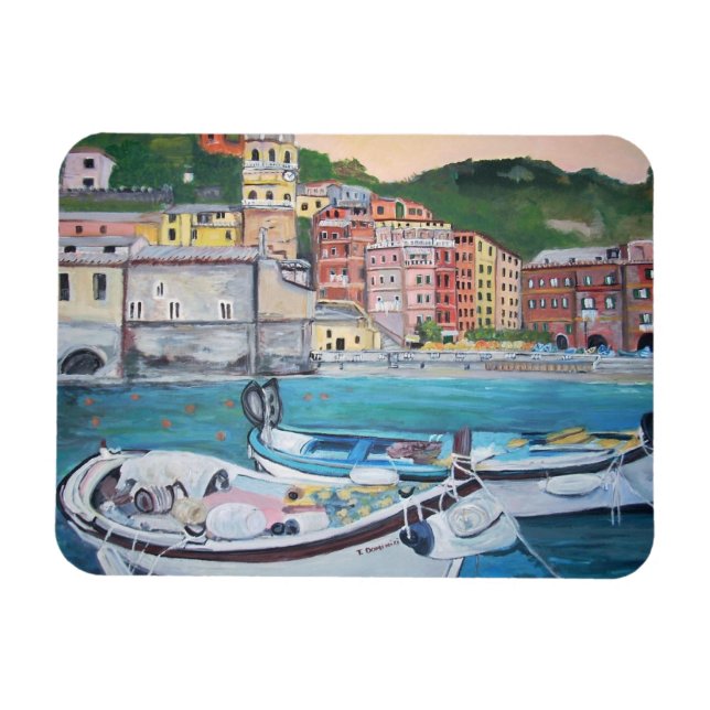 Vernazza Harbour, Italy Magnets (Horizontal)