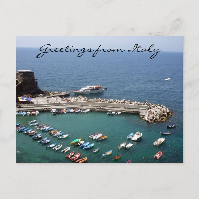 vernazza italy greetings postcard (Front)