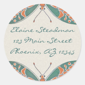 Verneuil Art Nouveau Butterfly Address Labels