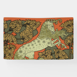 Verneuil Art Nouveau Horse: Vintage Equestrian Banner