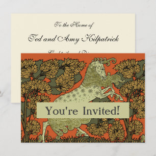 Verneuil Art Nouveau Horse: Vintage Equestrian Invitation