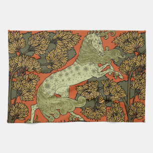Verneuil Art Nouveau Horse: Vintage Equestrian Kitchen Towel