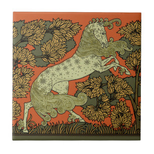 Verneuil Art Nouveau Horse: Vintage Equestrian Tile