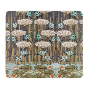 Verneuil Dragonfly Water Lily Art Nouveau: Vintage Cutting Board
