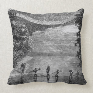 Verney Lovett Cameron (1844-94) Crossing the Lulin Throw Pillow