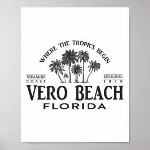 Vero Beach Fl Where The Tropics Begin Souvenir Poster