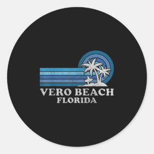 Vero Beach Florida Family Summer Vacation Vintage Classic Round Sticker