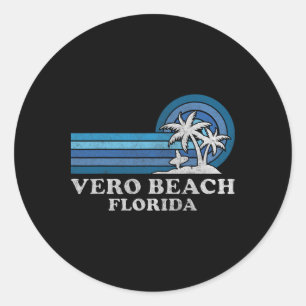Vero Beach Florida Family Summer Vacation Vintage  Classic Round Sticker