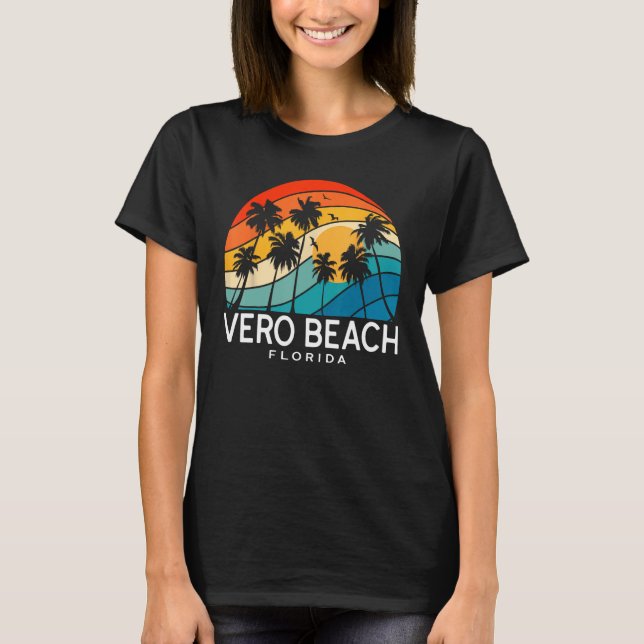Vero Beach Florida Palm Tree Tropical Beach Souven T-Shirt (Front)