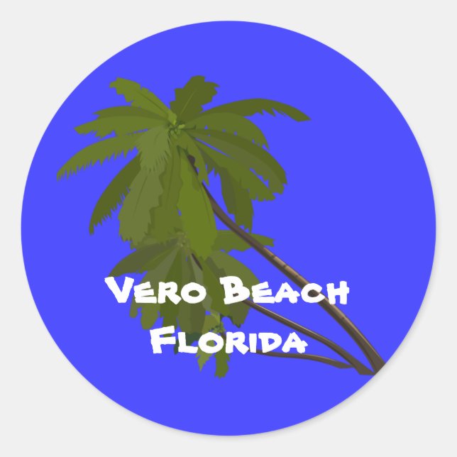Vero Beach, Florida, Palm Trees Sticker (Front)