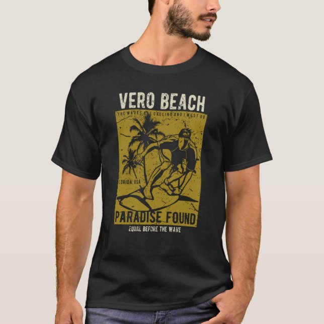 Vero Beach Florida Retro Distressed Style Souvenir T-Shirt (Front)