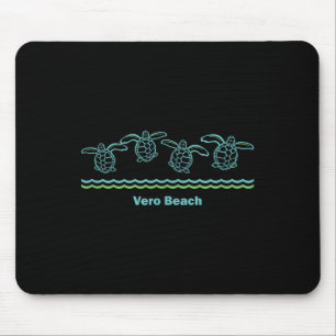 Vero Beach Florida Retro Sea Blue Tribal Turtle Mouse Pad
