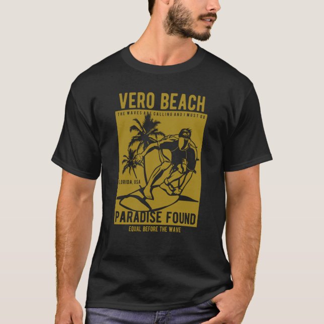 Vero Beach Florida Retro Style Souvenir  4 T-Shirt (Front)