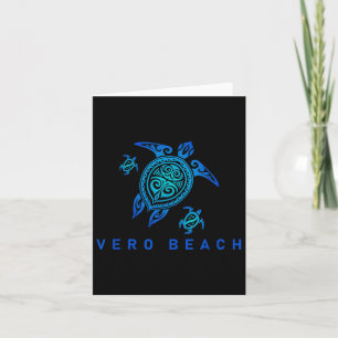 Vero Beach Florida Sea Blue Tribal Turtle Card