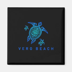 Vero Beach Florida Sea Blue Tribal Turtle Magnet