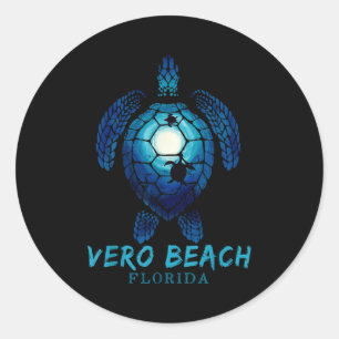 Vero Beach Florida Sea Turtle Beach Lover Ocean An Classic Round Sticker