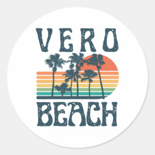 Vero Florida Beach Summer Vacation Vintage Classic Round Sticker