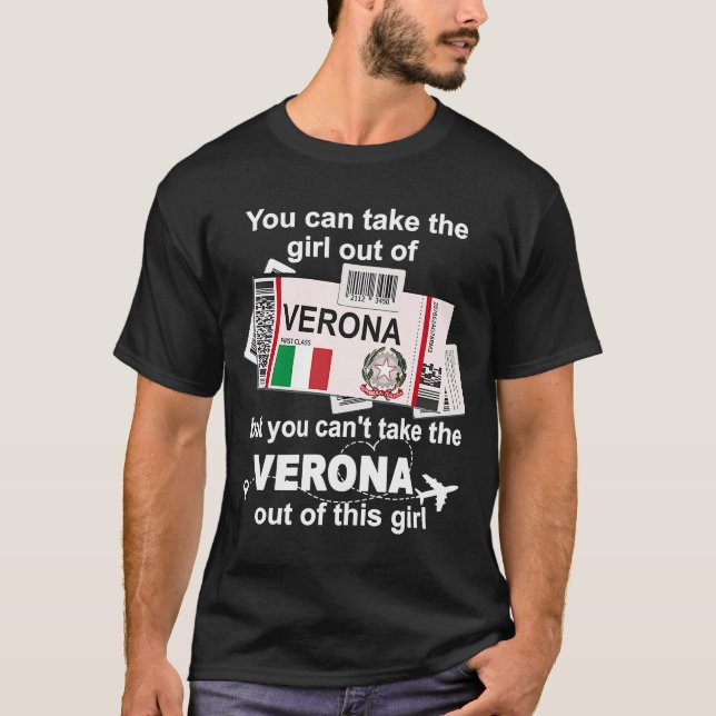 Verona Boarding Pass  Verona Girl  Verona T-Shirt (Front)