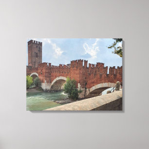 Verona Castelvecchio Bridge view canvas print