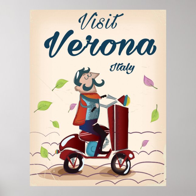 Verona Italian scooter travel poster (Front)