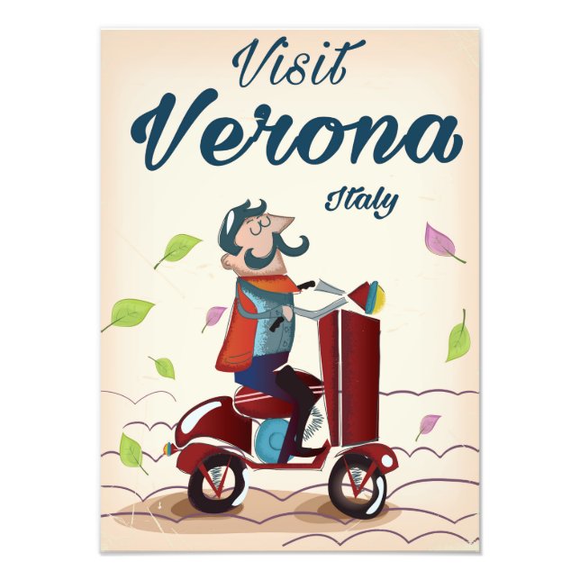 Verona Italian scooter travel poster (Front)
