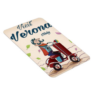 Verona Italian scooter travel poster Magnet