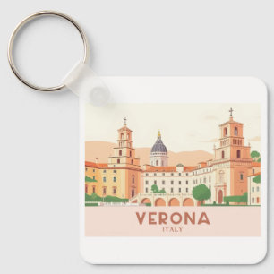 Verona Italy Pastel Travel - Juliet's Balcony Keychain