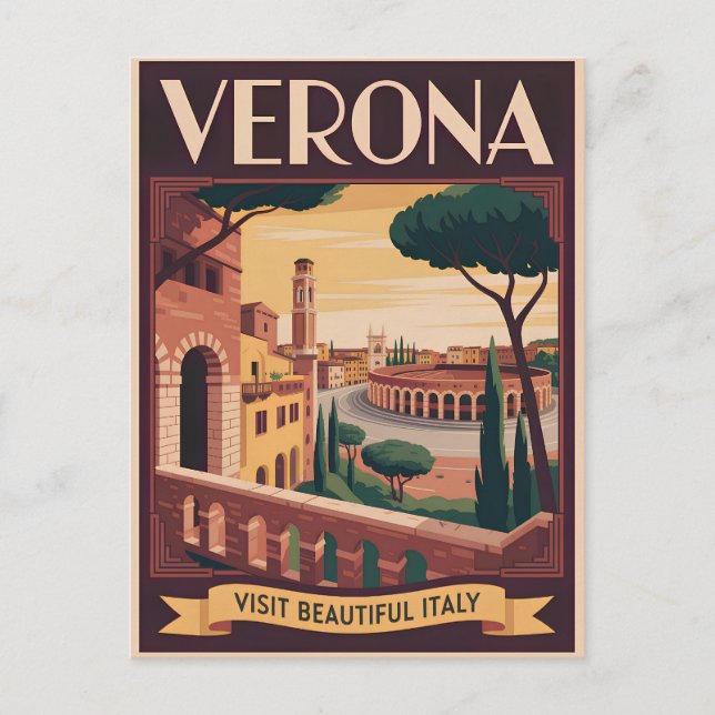 Verona Italy vintage Postcard (Front)