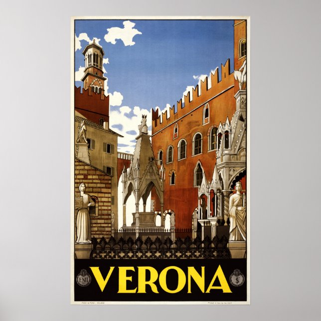 Verona Italy vintage travel poster (Front)
