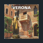 Verona Juliet Statue Balcony Italy Travel Magnet<br><div class="desc">Verona, a charming city in northern Italy’s Veneto region, is best known for its romantic allure and well-preserved medieval and Roman heritage. Often called the City of Love, Verona is famously linked to Shakespeare’s Romeo and Juliet, drawing visitors to Juliet’s House (Casa di Giulietta), where a small balcony and a...</div>