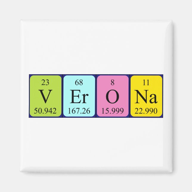 Verona periodic table name magnet (Front)