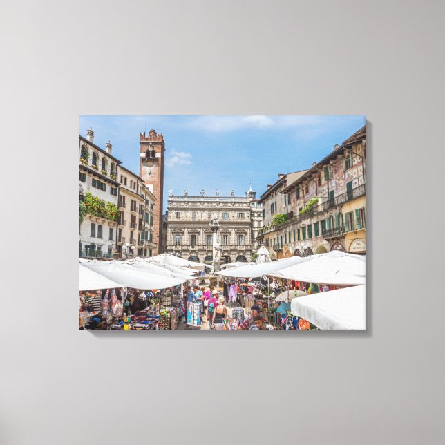 Verona Piazza Erbe view canvas print (Front)