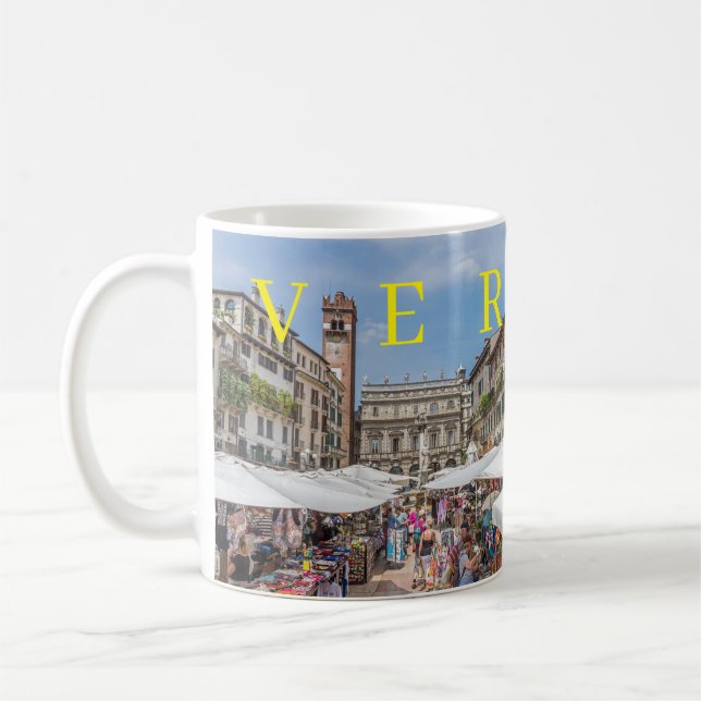 Verona Piazza Erbe view coffee mug (Left)