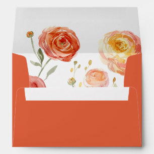 Verona Sunset Bold Orange Wedding Return Address Envelope