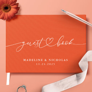 Verona Sunset Calligraphy Simple Modern Wedding Guest Book