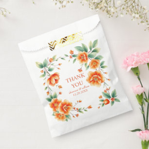 Verona sunset orange frame wedding Thank You Favour Bag