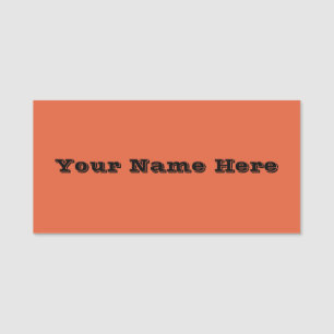 Verona Sunset Orange Solid Color Name Tag